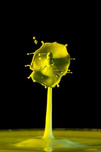 Water feature yellow spray
