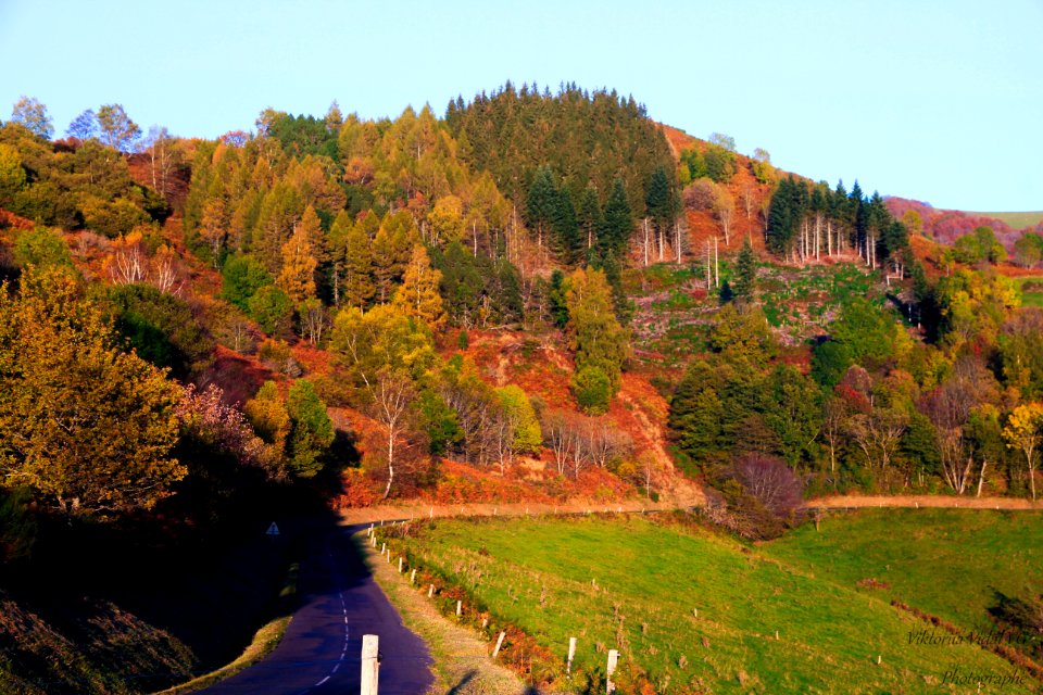 la route des crêtes dans le Cantal