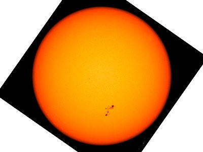 sunspots - NASA/SDO - 20150822 060000 4096 HMIIC - rotated 55 deg
