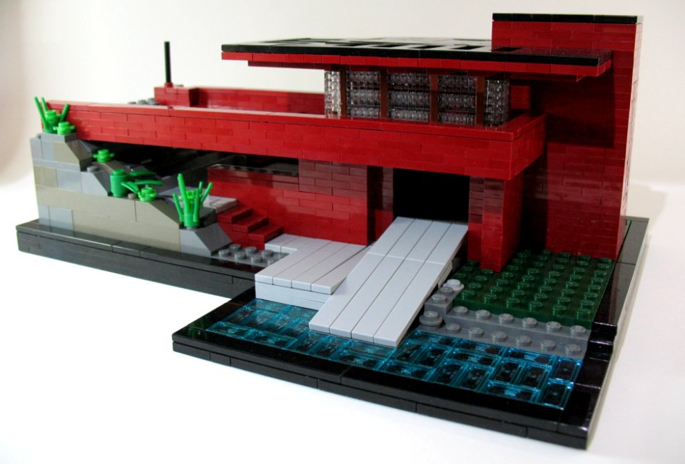 MOC LEGO : The Lowell & Agnes Walter Boathouse at Cedar Rock by Frank Lloyd Wright