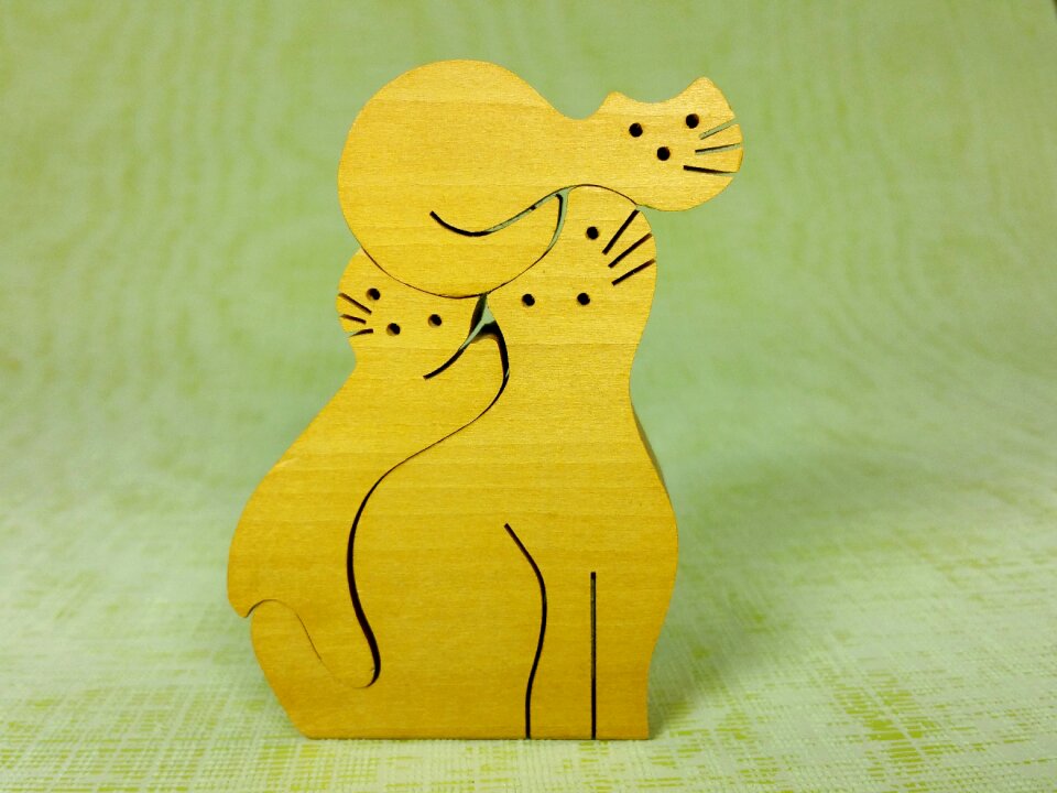 Puzzle wooden toys cat