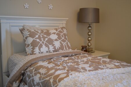 Headboard bedding pillow photo