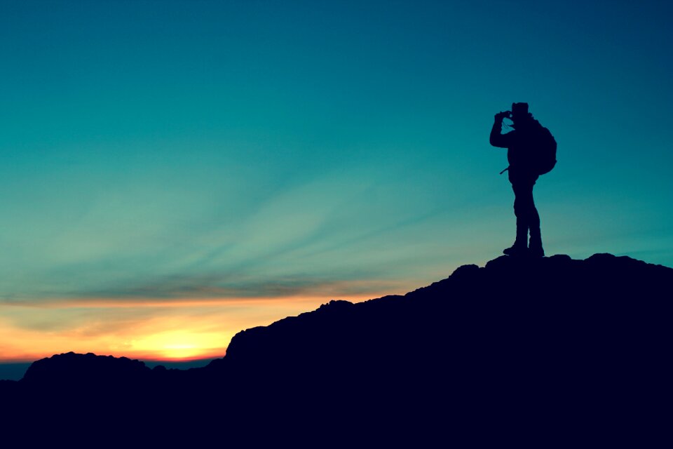 Hiking travel person