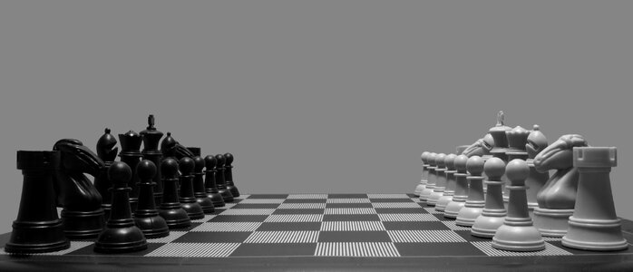 Chess pieces chessboard gray gaming