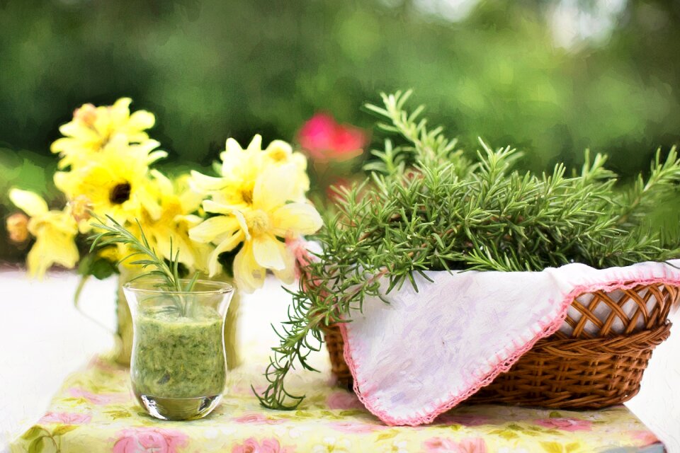 Healthy spices and herbs cooking