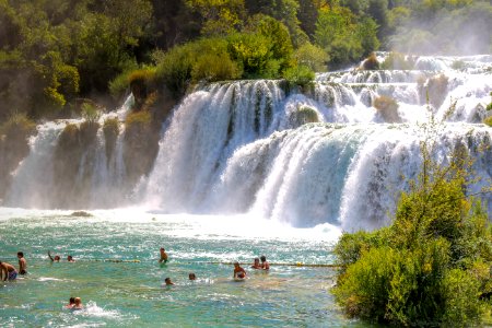 Swimming in the waterfalls photo