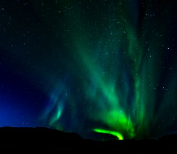 A starry night with first frost of august in Thingvellir photo