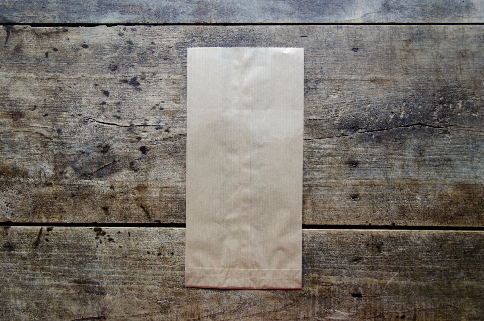 Brown paper bag blank photo