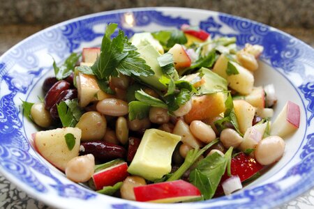 Healthy bean salad avocado salad