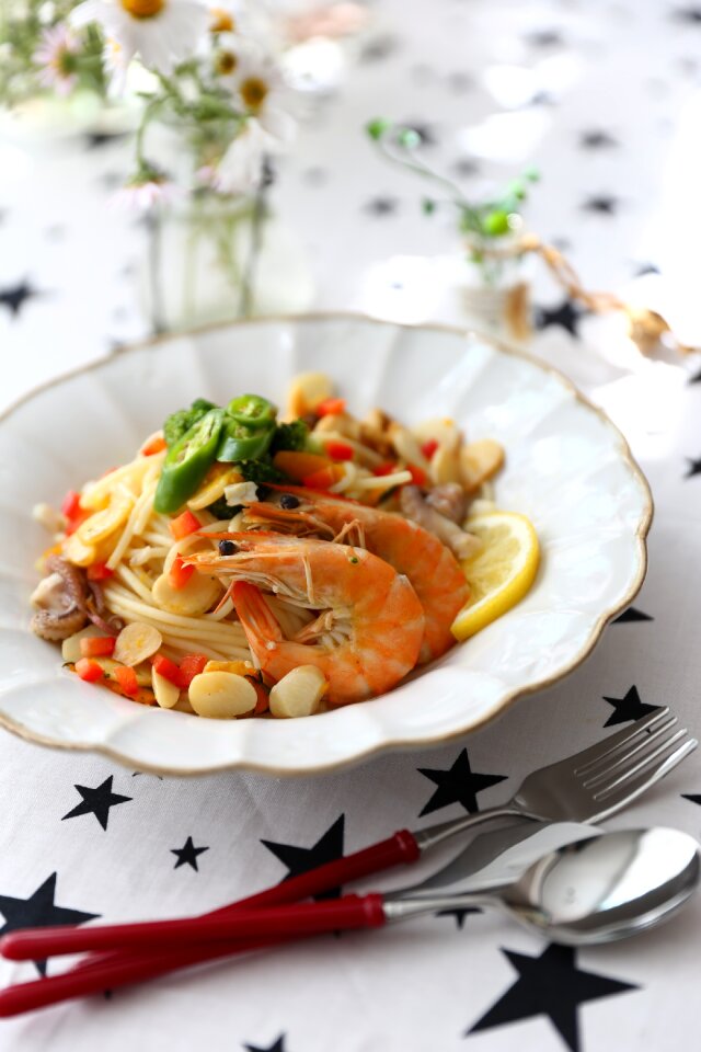 Oil spaghetti seafood spaghetti al rio all rio
