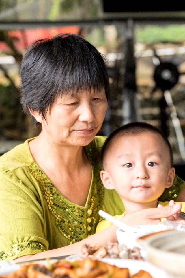 Grandparents asian grandma grandson