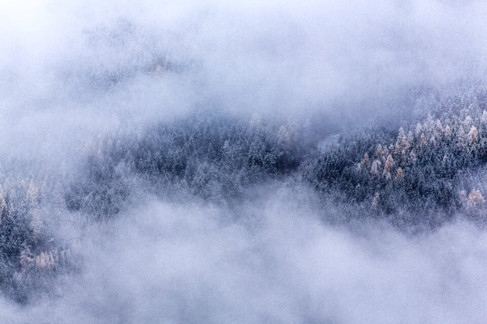 Landscape winter morning