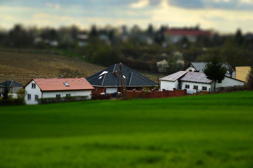 Grass home landscape photo