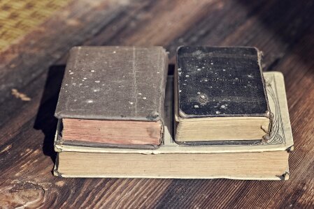 Old books used wood photo