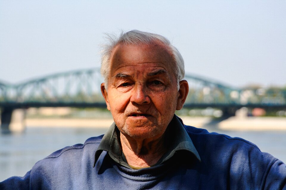 Pensioner wrinkles old age