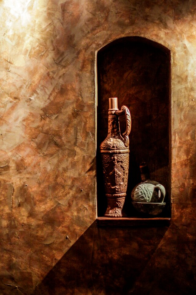 Wall wine bottle old