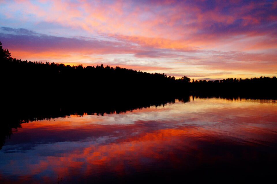 Sweden förjön lake idyll