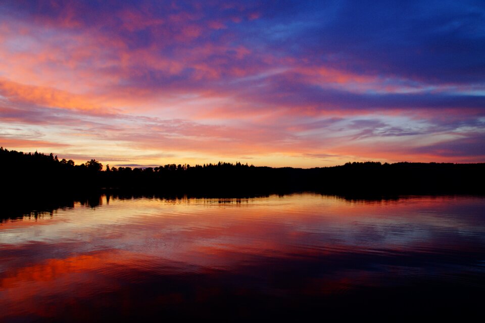 Sweden förjön lake idyll