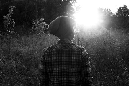 Person backview standing