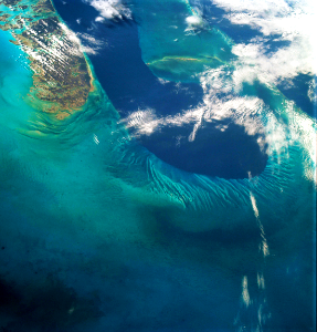 Great Bahama Bank seen from the Apollo 9 capsule