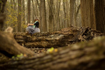 Outdoor women forest landscape