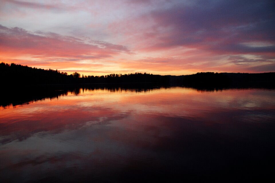 Sweden förjön lake idyll