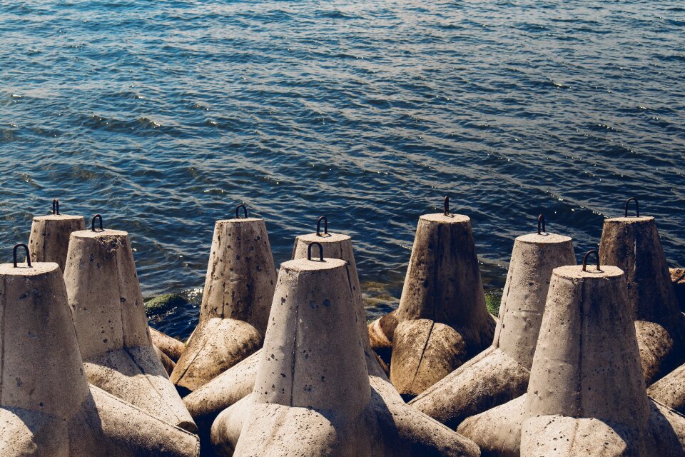 Summer ocean breakwater