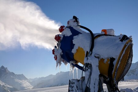 Snow guns artificial snow making skiing