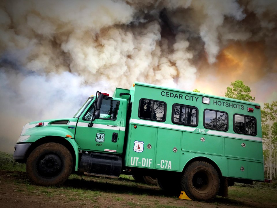 Cedar City Hotshots truck at Manning Creek
