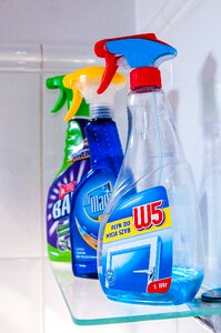 Cleaning products house cleaning bottle photo