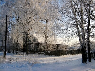Village snow frost photo