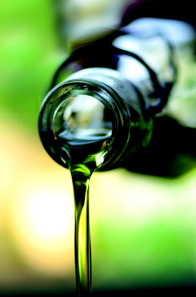 Green olive oil food