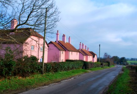 Pink Houses  by Wells Road, Norfolk