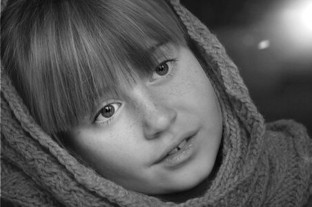Face view black and white recording