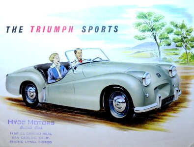 Hyde Motors, San Carlos, Calif USA Triumph TR2-1953 brochure photo