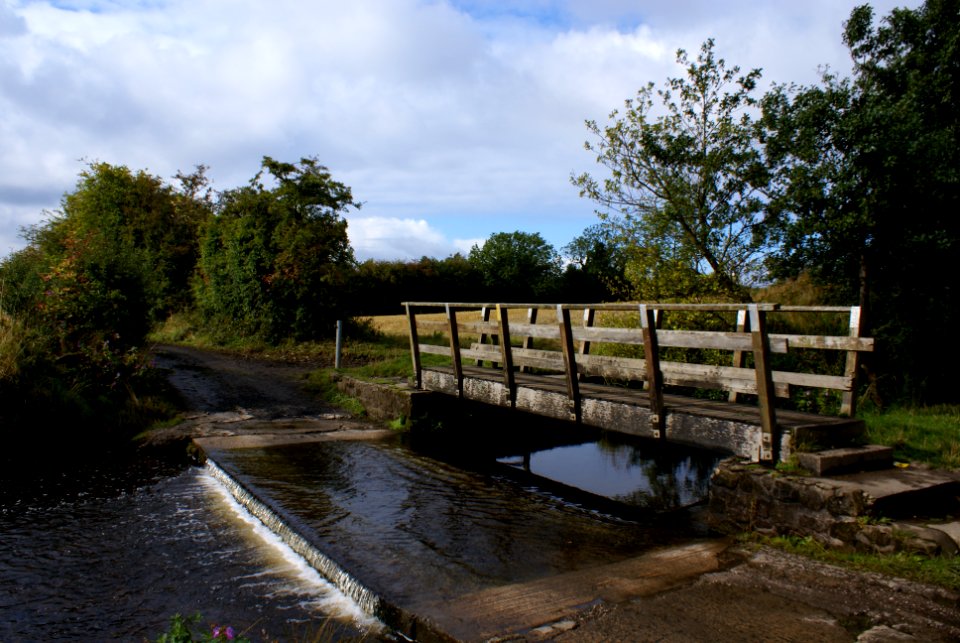 22nd September 2015 The Green Bridge and Ford, Black Brook, Lower Healey. Chorley U.K.