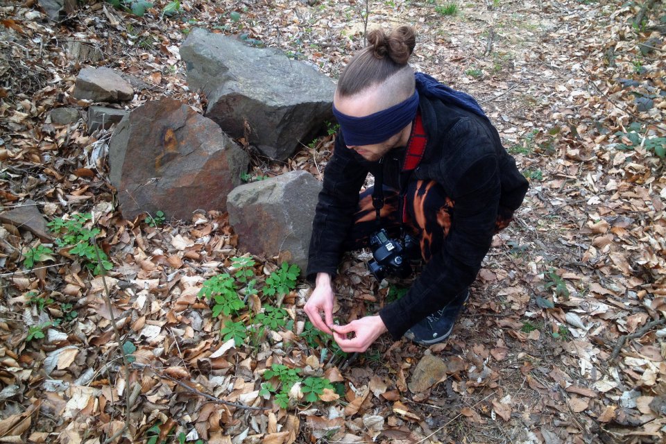 Danijel Šivinjski blindfolded at Fruška Gora mountain