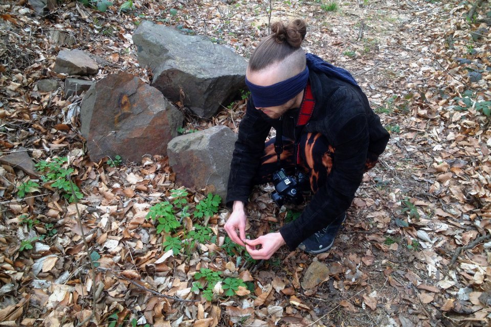 Danijel Šivinjski blindfolded at Fruška Gora mountain photo