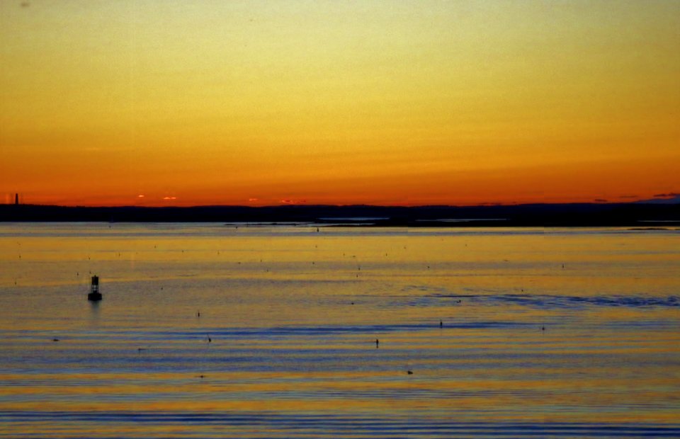 sunset over the lake