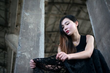 Female women wearing black skirt ruins of women
