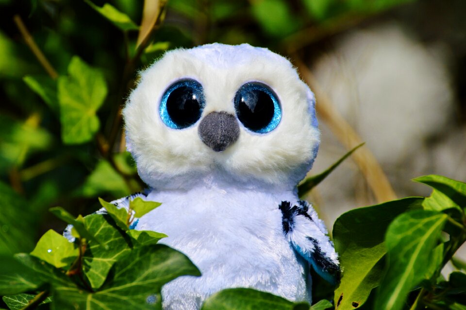 Feather glitter eyes stuffed animal