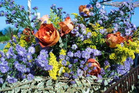 Flowers arrangement vase photo