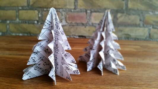 Christmas ornaments paper trees photo