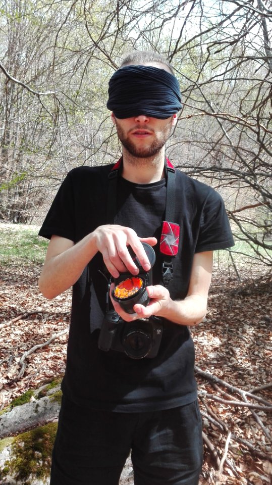 Danijel Šivinjski blindfolded at Stara Planina