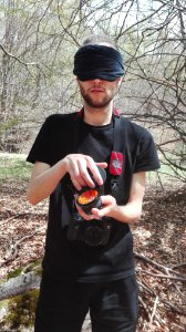Danijel Šivinjski blindfolded at Stara Planina