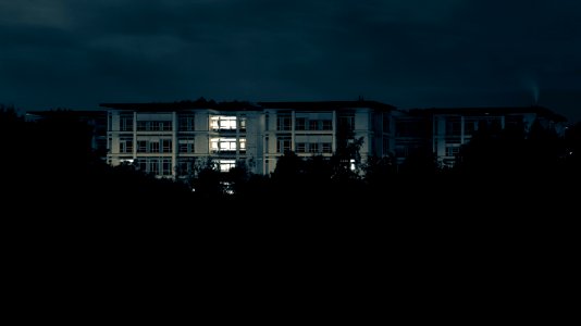 Hospital at night photo