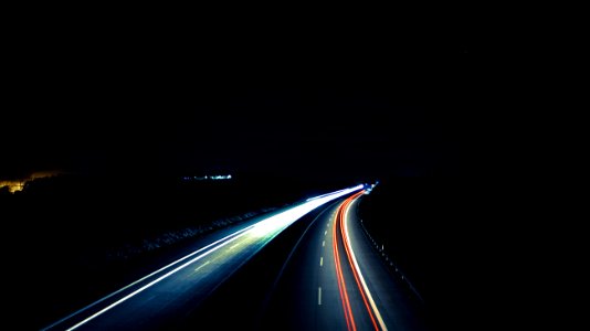 Autobahn at night photo