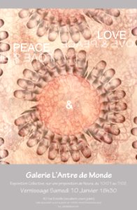 Affiche Love peace, Exposition collective jusqu'au 7 Février 2015