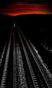Railroad tracks way, wallpaper, background