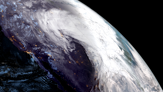 Powerful Storm System Seen by GOES West photo